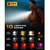 Cuvccn 500LM Mini EDC Flashlight, 10 Modes Small Clip on Flashlight with Spot & Flood Light, IP65 Waterproof Rechargeable Pocket Light, Running Lights for Runners, Camping, Hiking, Emergency, Jogging